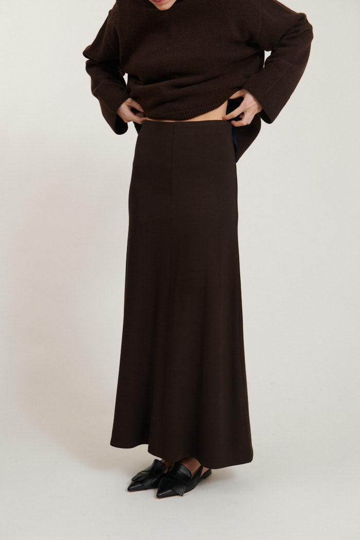 Basic Apparel Sadie Long Skirt Skirts 709 Chocolate torte